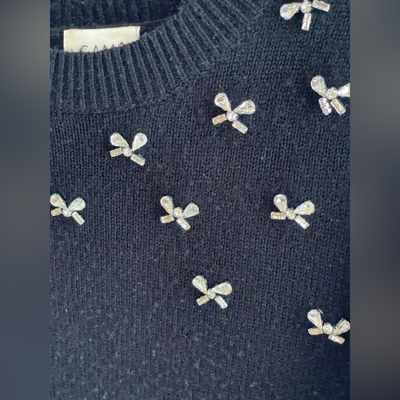 Cami NYC 100% Merino Wool Lulie Sweater With Crystal Bow Details - Picture 5 of 14